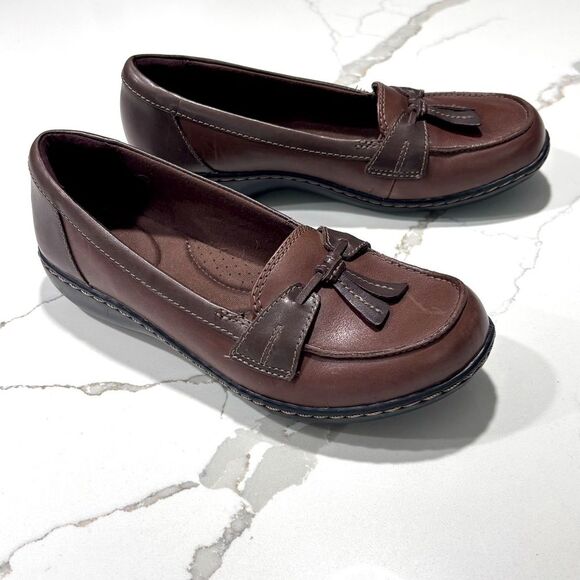 Clarks | Ashland Bubble Slip-On Loafer Shoes Women’s Sz 6.5 Brown Loafers - Picture 1 of 10
